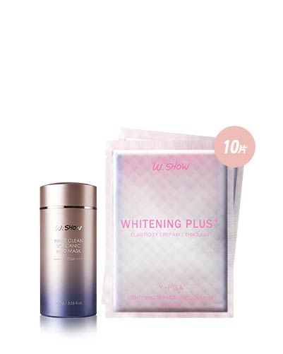 【得璋_阿璋開團優惠】全效透白面膜10片 +白．淨火山泥膜